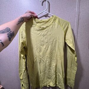 Lululemon Athletica Long Sleeve Top in Yellow